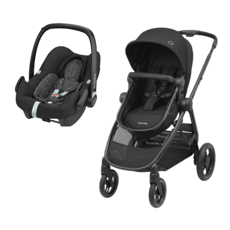 Carrinho Zelia3 e cadeira auto Rock da maxi cosi