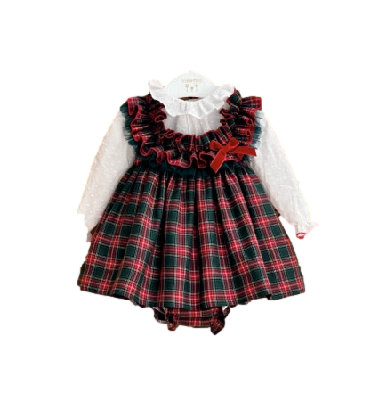 Vestido de Xadrez com tapa fraldas da Valentina