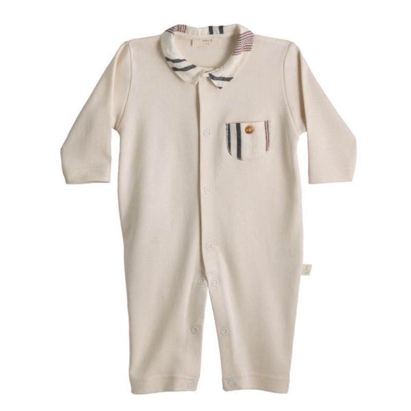 Babygrow de algodão com gola em bico bege do tema Ethnic da Baby Gi