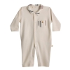 Babygrow de algodão com gola em bico bege do tema Ethnic da Baby Gi