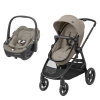 Carrinho Zelia Luxe e cadeira auto Pebble 360º Luxe Twillic Truffle da Maxi Cosi