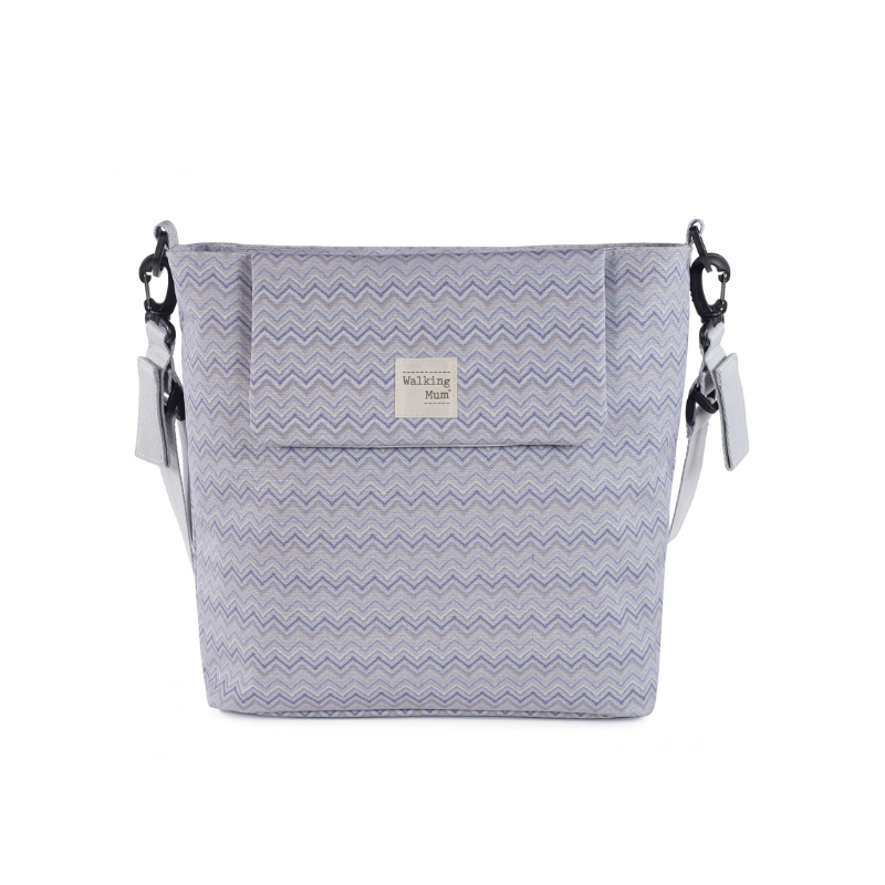 Saco ZigZag cinza e azul da Walking Mum 1