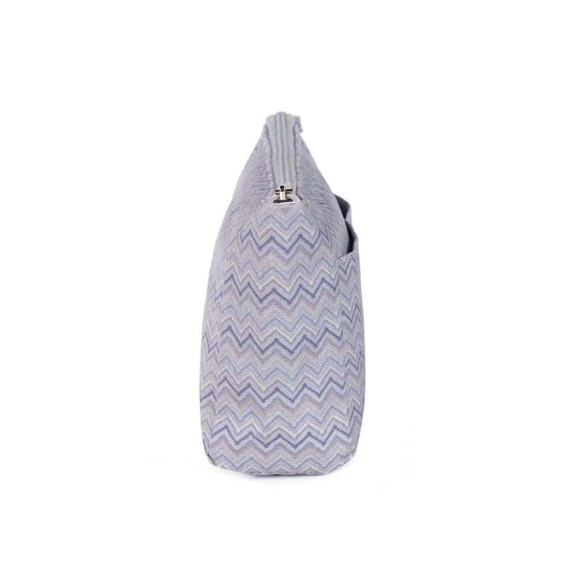 Necessaire ZigZag cinza e azul da Walking Mum 2