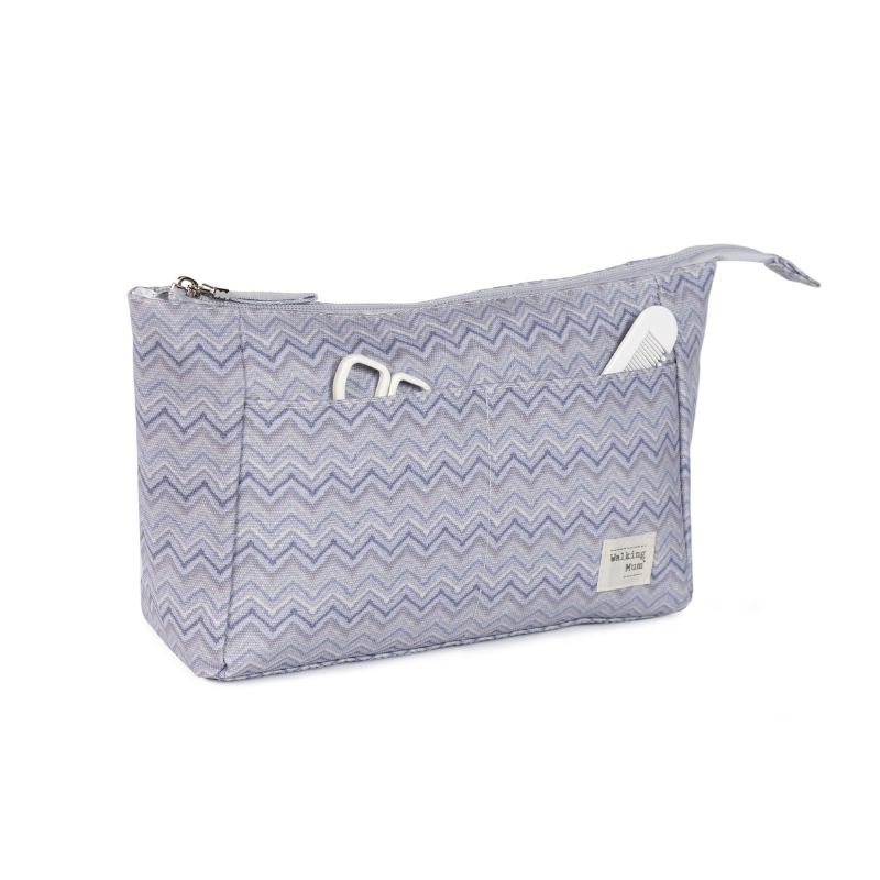 Necessaire ZigZag cinza e azul da Walking Mum 4