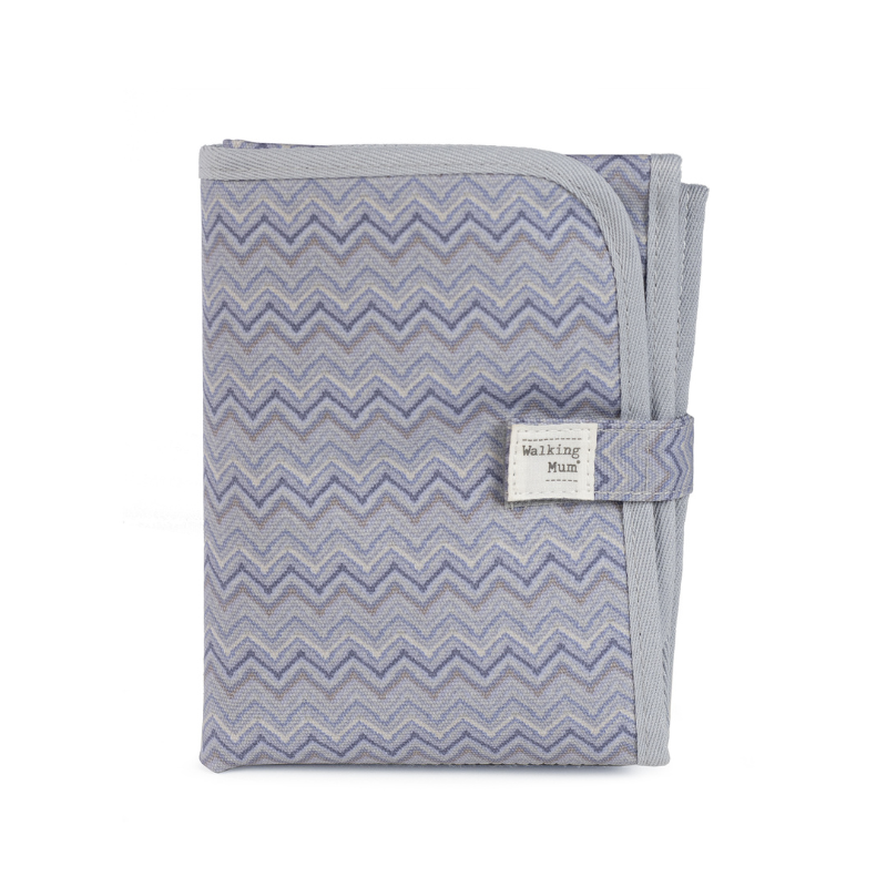 Muda Fraldas ZigZag cinza e azul da Walking Mum 1