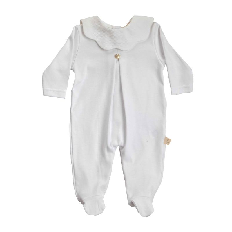 Babygrow de algodão e piquet branco da Baby Gi