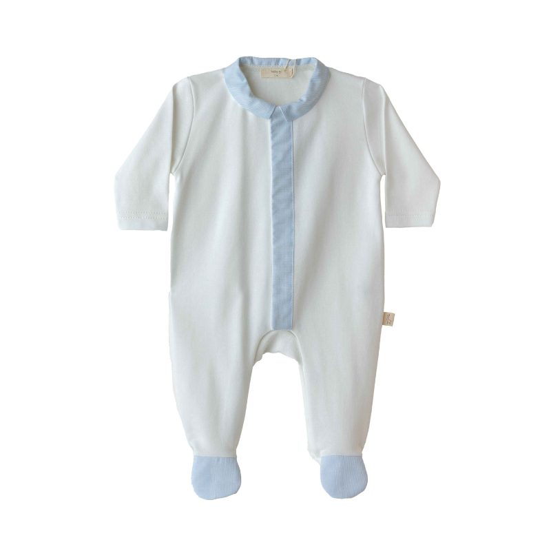 Babygrow algodão pérola e azul da Baby Gi 1